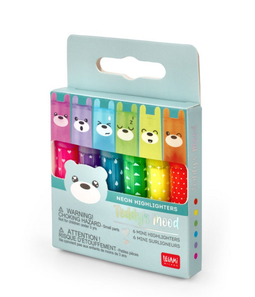 TEDDY'S MOOD Set 6 Evidenziatori Teddy Bear