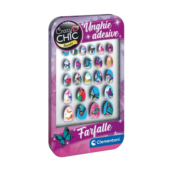 Adhesive False Nails: Butterflies