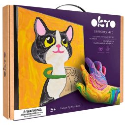 Coloring with clay set by numbers - Cat