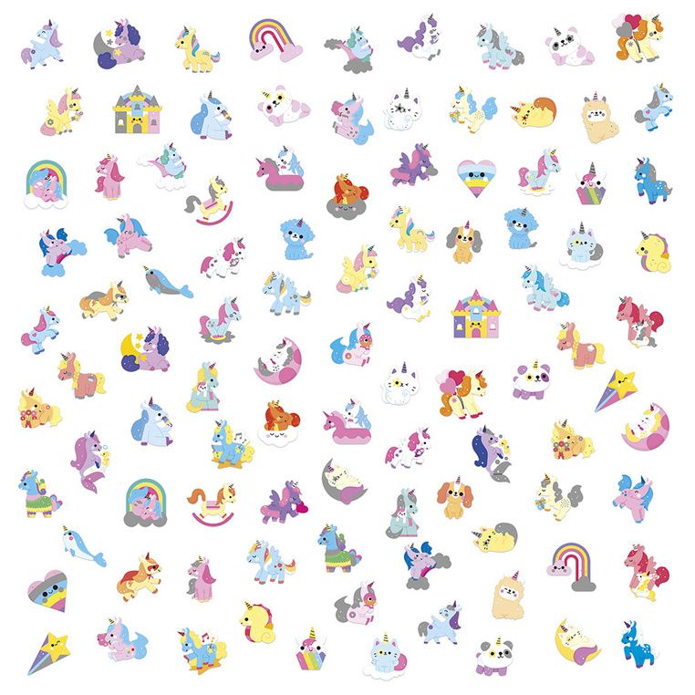 100 Adesivi - Unicorni
