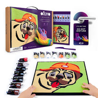 Coloring with clay set by numbers - Pug Dog