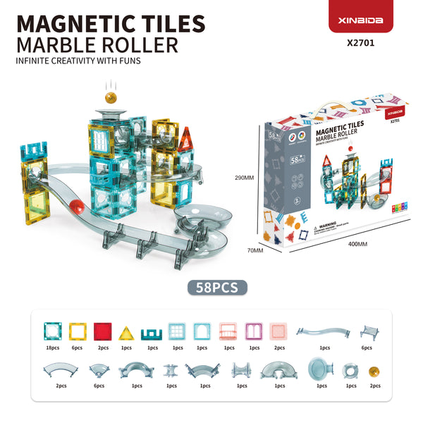 Blocchi Magnetici 58pz Marble Roller