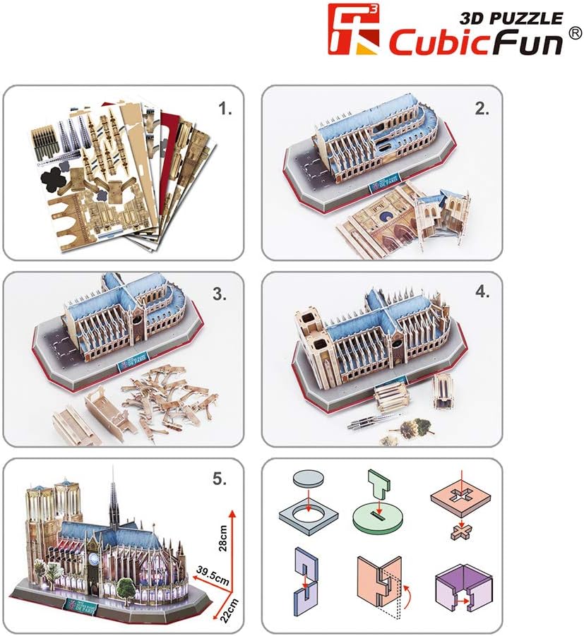 Notre Dame of Paris with Led Lights - 3D Puzzle 