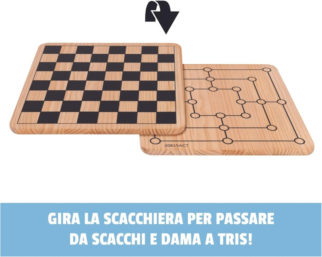 EG CLASSICI Dama, Scacchi & Tris in Legno