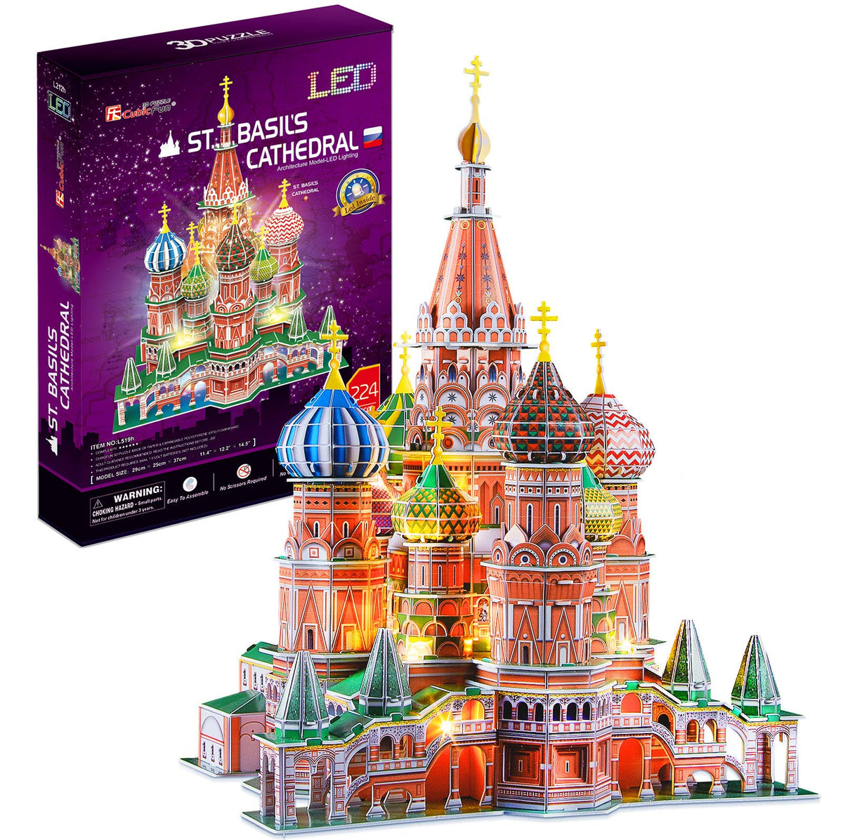 St. Basil's Cathedral with Led Lights - 3D Puzzle 