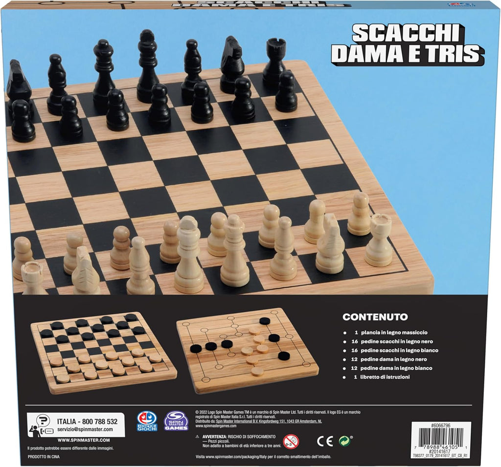 EG CLASSICI Dama, Scacchi & Tris in Legno