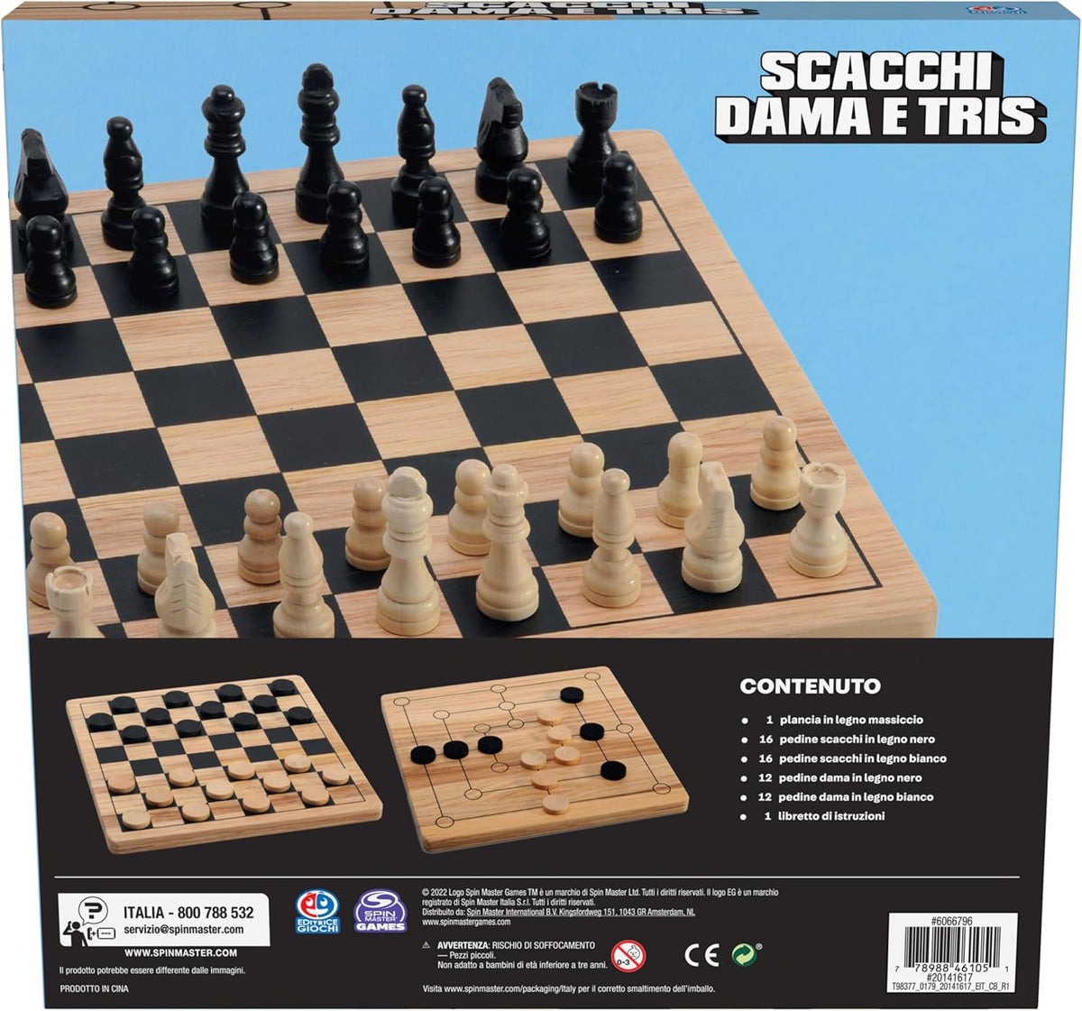 EG CLASSICI Dama, Scacchi & Tris in Legno