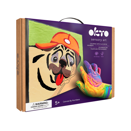 Coloring with clay set by numbers - Pug Dog