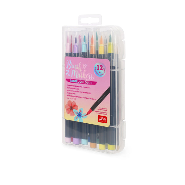 BRUSH MARKERS - SET 12 PENNARELLI PUNTA PENN. - PASTEL COLOURS