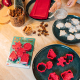 5 COOKIE CUTTERS WITH STAMPS - COOKIE TIME! - CHRISTMAS