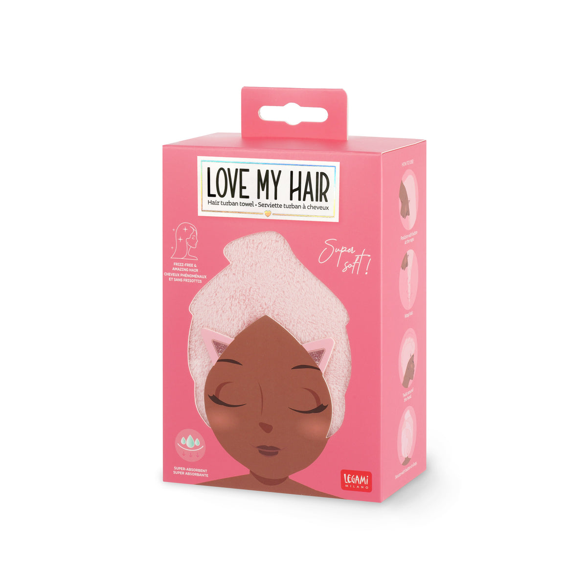 LOVE MY HAIR - ASCIUGAMANO  CAPELLI TURBANTE - KITTY