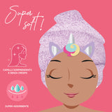 LOVE MY HAIR - ASCIUGAMANO  CAPELLI TURBANTE - UNICORN