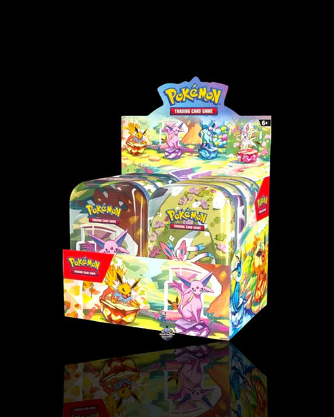 BOX Display Pokémon - 8x Evoluzioni Prismatiche Mini Tin Assortito