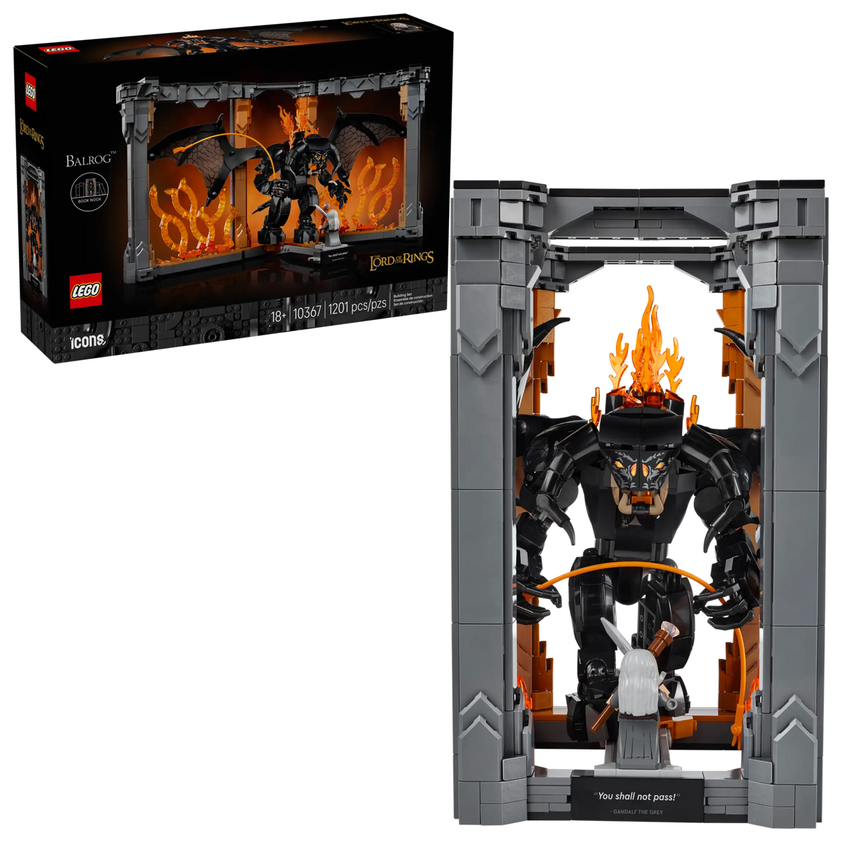 10367 Il Signore degli Anelli: Book Nook Gandalf Vs Balrog