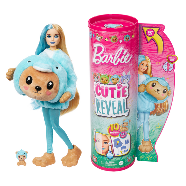 Barbie - Cutie Reveal costume di peluche delfino - HKR25
