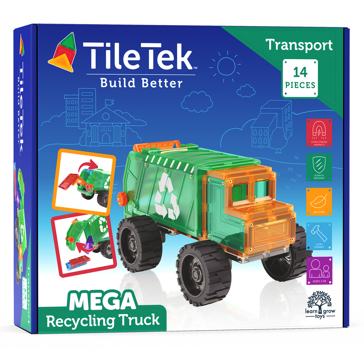Mega Camion Rifiuti - 14 pezzi