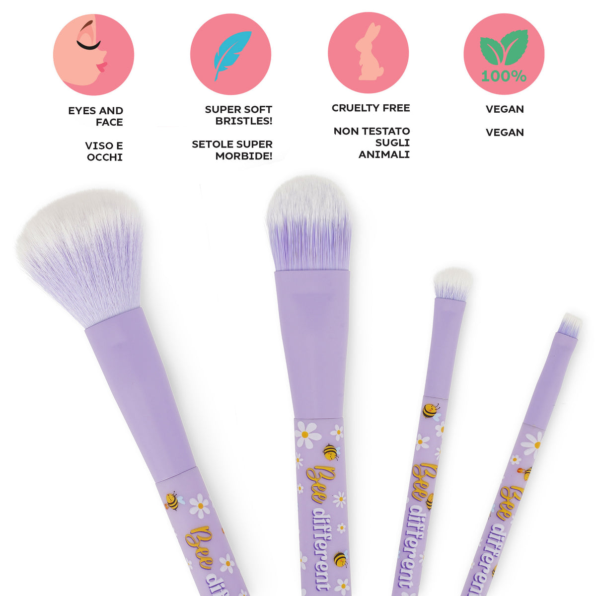 OH MY GLOW! - 4 PENNELLI PER IL TRUCCO - BEE