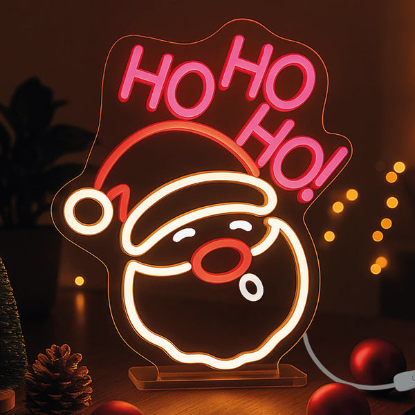 NEON-EFFECT LED SIGN - IT'S A SIGN - SANTA CLAUS