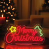 NEON-EFFECT LED SIGN - IT'S A SIGN - MERRY XMAS