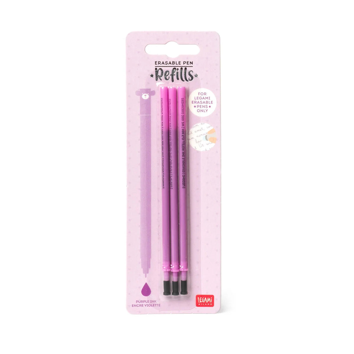 Set di 3 Refill per Penna Cancellabile - Inchiostro VIOLA - Erasable Pen