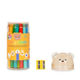 Teddy Friends - 24 Matite Colorate Temperino - Teddy Bear - Honey