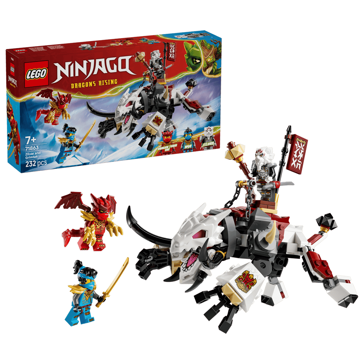 71863 Zilvar e Grimtak la Bestia Drago