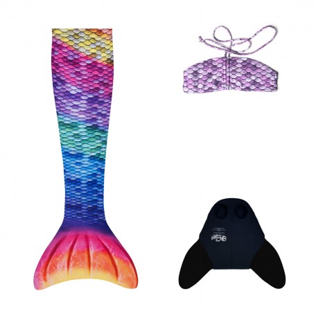 Set Coda di Sirena Rainbow - size S - 3pcs