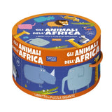 Gli Animali dell'Africa (Puzzle Scatola Tonda e Libro)