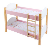 Letto a castello in legno bianco e rosa cm55
