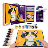 Coloring with clay set by numbers - Cat