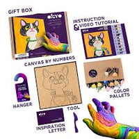 Coloring with clay set by numbers - Cat