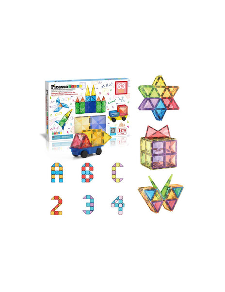 Picasso Tiles - Piastrelle e Veicolo - 63 pezzi