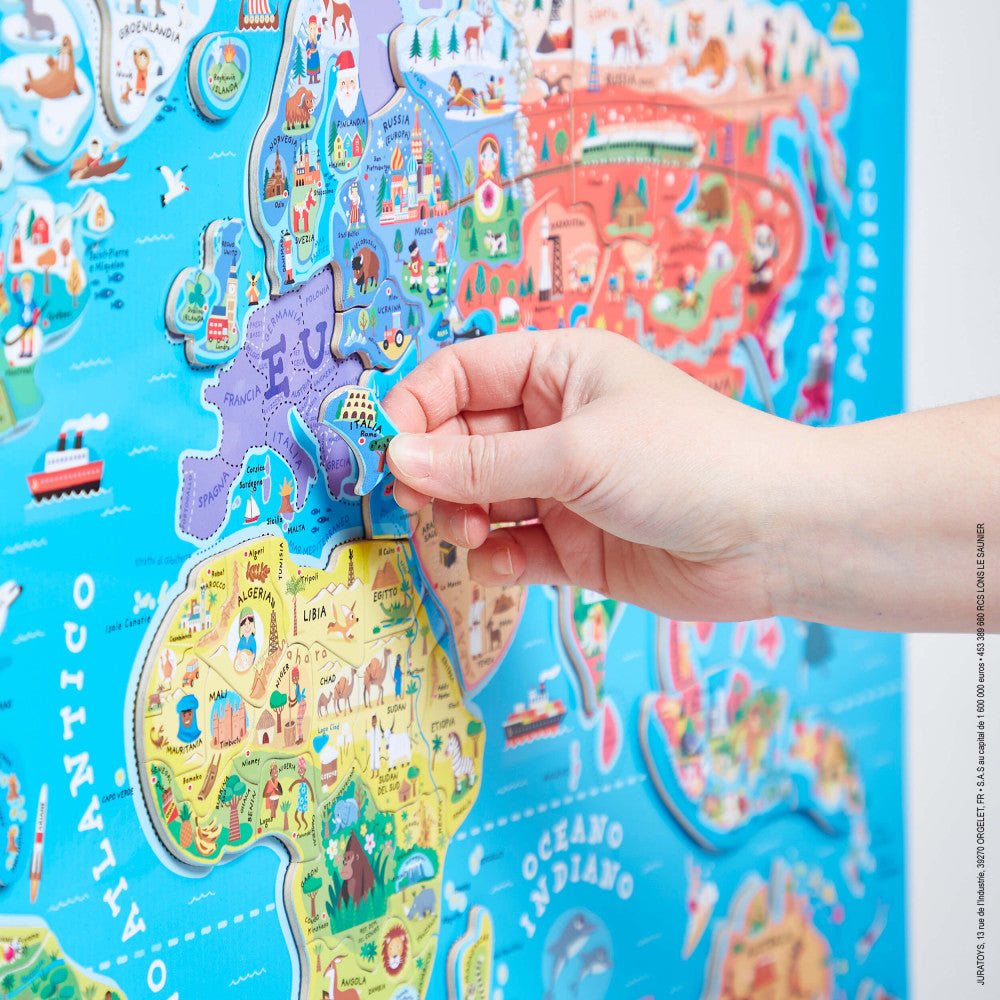 PUZZLE MAGNETICO DEL MONDO 92 PZ - VERSIONE ITALIANA