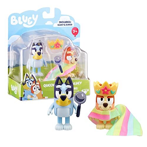 Coppia di personaggi Bluey - Queens Bingo & Bluey